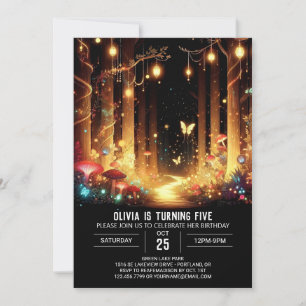 Elegant Simple Woodland Digital Birthday Invitation