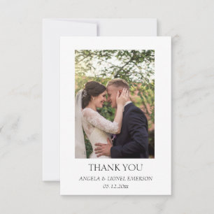 Elegant Simple    Your Photo Wedding Thank You Card