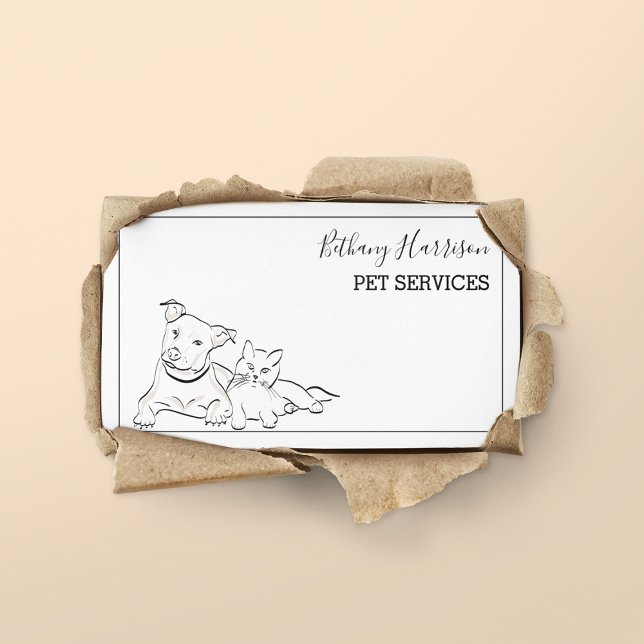 Elegant Simplistic Pet Services Business Card (Creator Uploaded)