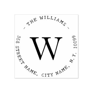 Elegant Single Family Name Rubber Stamp