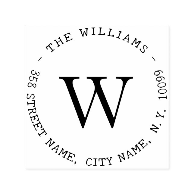Elegant Single Family Name Self-inking Stamp (Design)