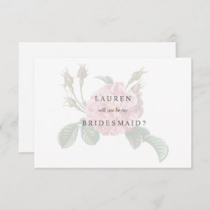 Elegant Single Rose Bridesmaid Card