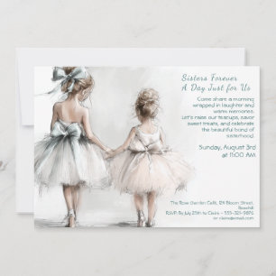 Elegant Sister Day Brunch Invitation – Pastel Art