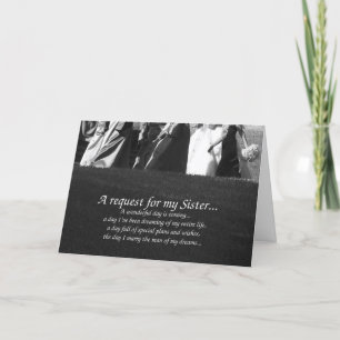 Elegant Sister Maid of Honour Request Card
