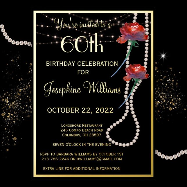 Elegant Sixty Birthday Black REAL Gold  (Creator Uploaded)