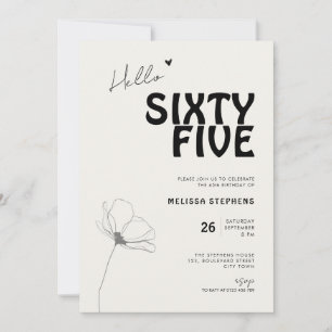 Elegant Sixty Five Bold Typography 65th Birthday Invitation