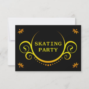 elegant skating party invitation