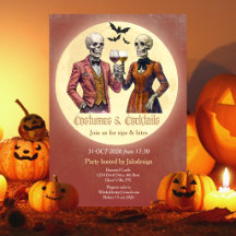 Elegant Skeleton Costume Cocktail Halloween Party