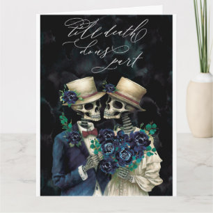 Elegant Skeleton Eucalyptus Halloween Anniversary Card