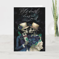 Elegant Skeleton Eucalyptus Halloween Wedding