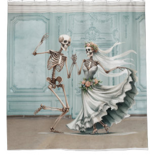 Elegant Skeleton Wedding Dance Shower Curtain
