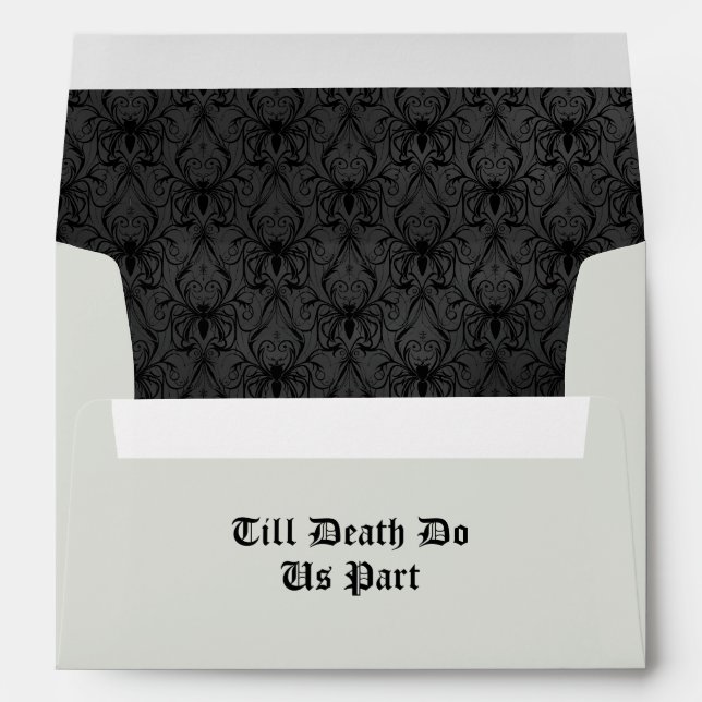 Elegant Skeletons Wedding Invitation Envelope (Back (Bottom))