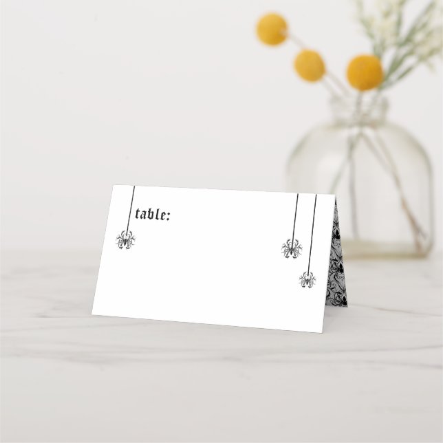 Elegant Skeletons Wedding  Place Card (Front)