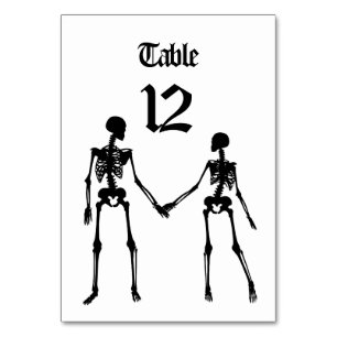 Elegant Skeletons Wedding Table Number
