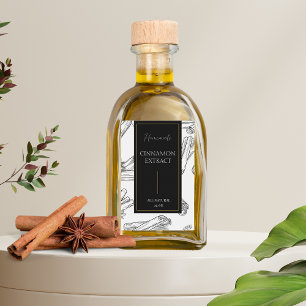 Elegant Sketch Homemade Cinnamon Extract Label