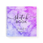Elegant Sketchbook Your Name Script Marble