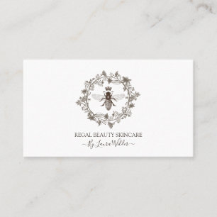 Elegant Skincare Aesthetician Bee Logo Beauty Business Card