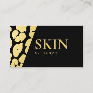 Elegant Skincare Gold Leopard Print  Business Card