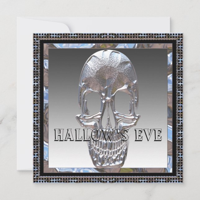 Elegant Skull Halloween Party Invitation (Front)