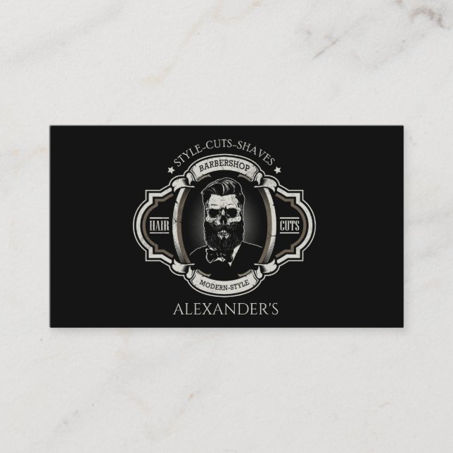 Elegant Skull Personalise  Business Card (Front)