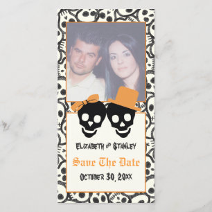 Elegant skulls Halloween wedding Save the Date