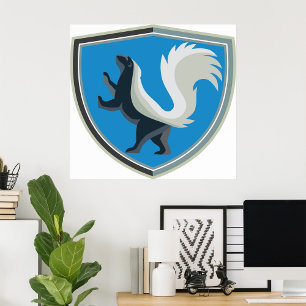 Elegant Skunk Emblem Wildlife Inspired Crest  Poster