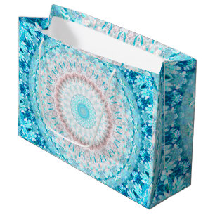 Elegant Sky Blue Crystal Birthday Large Gift Bag
