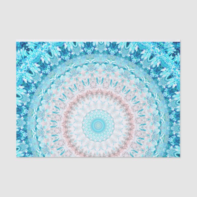 Elegant Sky Blue Crystal Mandala      Tissue Paper (Front)