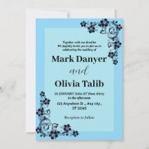 Elegant Sky Blue Wedding Invitation – Romantic