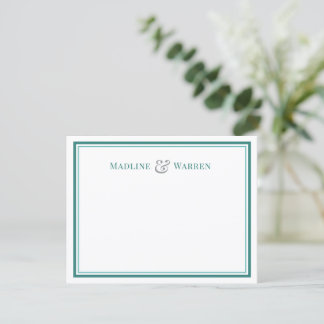 Elegant Slate Border Personalised Couple Notecard