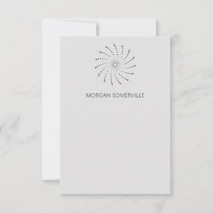 Elegant Slate Grey Abstract Flower Modern Card