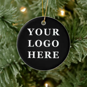 Elegant & Sleek Black QR Code Ceramic Tree Decoration