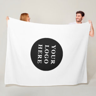 Elegant & Sleek Black QR Code Fleece Blanket