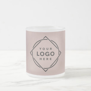 Elegant & Sleek Black QR Code Frosted Glass Coffee Mug