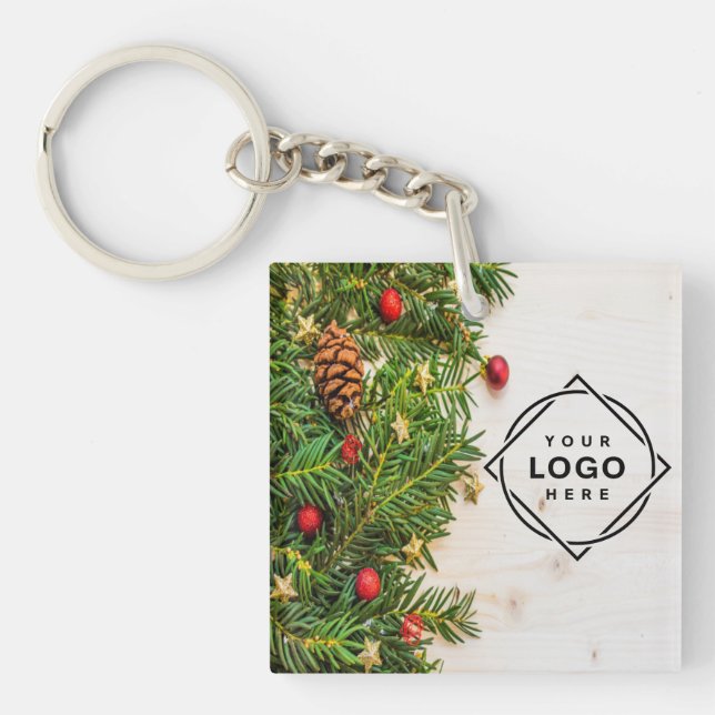 Elegant & Sleek Black QR Code Key Ring (Front)