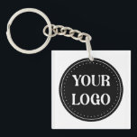 Elegant & Sleek Black QR Code Key Ring<br><div class="desc">This design is accessible to all. Feel free to customise the logo,  images,  tStylish Black QR Code Design | Elegant Brandext,  and colours according to your preferences. Thank you very much.</div>