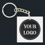 Elegant & Sleek Black QR Code Key Ring<br><div class="desc">This design is accessible to all. Feel free to customise the logo,  images,  tStylish Black QR Code Design | Elegant Brandext,  and colours according to your preferences. Thank you very much.</div>