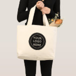 Elegant & Sleek Black QR Code Large Tote Bag<br><div class="desc">This design is accessible to all. Feel free to customise the logo,  images,  tStylish Black QR Code Design | Elegant Brandext,  and colours according to your preferences. Thank you very much.</div>