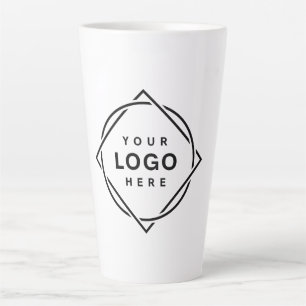 Elegant & Sleek Black QR Code Latte Mug