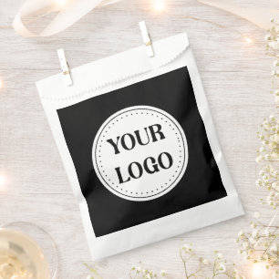 Elegant & Sleek Black QR Code Logo Design Favour Bags