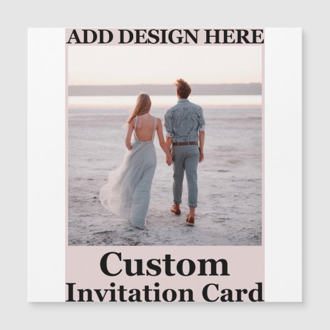 Elegant & Sleek Black QR Code Magnetic Invitation (Front)