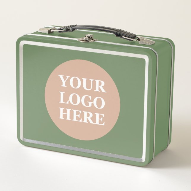 Elegant & Sleek Black QR Code Metal Lunch Box (Front)