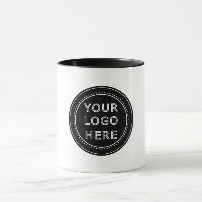 Elegant & Sleek Black QR Code Mug (Center)