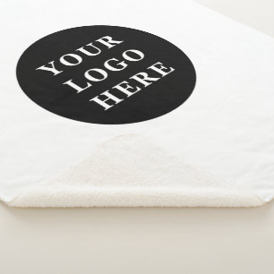 Elegant & Sleek Black QR Code Sherpa Blanket
