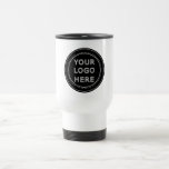 Elegant & Sleek Black QR Code Travel Mug<br><div class="desc">This design is accessible to all. Feel free to customise the logo,  images,  tStylish Black QR Code Design | Elegant Brandext,  and colours according to your preferences. Thank you very much.</div>