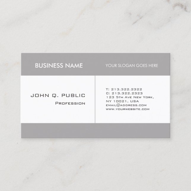 Elegant Sleek Company Design Modern Plain Chic Business Card (Front)