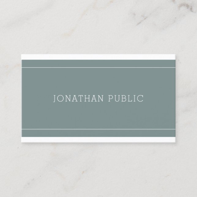Elegant Sleek Design Luxury Plain Professional Business Card (Front)