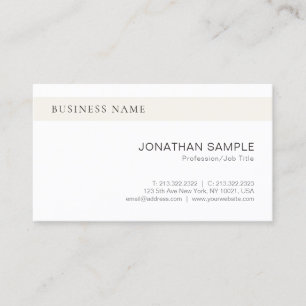 Elegant Sleek Design Modern Chic Plain Trendy Business Card
