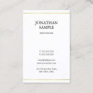 Elegant Sleek Design Modern Gold Look Trendy Plain Business Card
