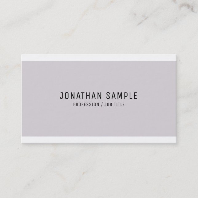 Elegant Sleek Design Modern Plain Professional Business Card (Front)